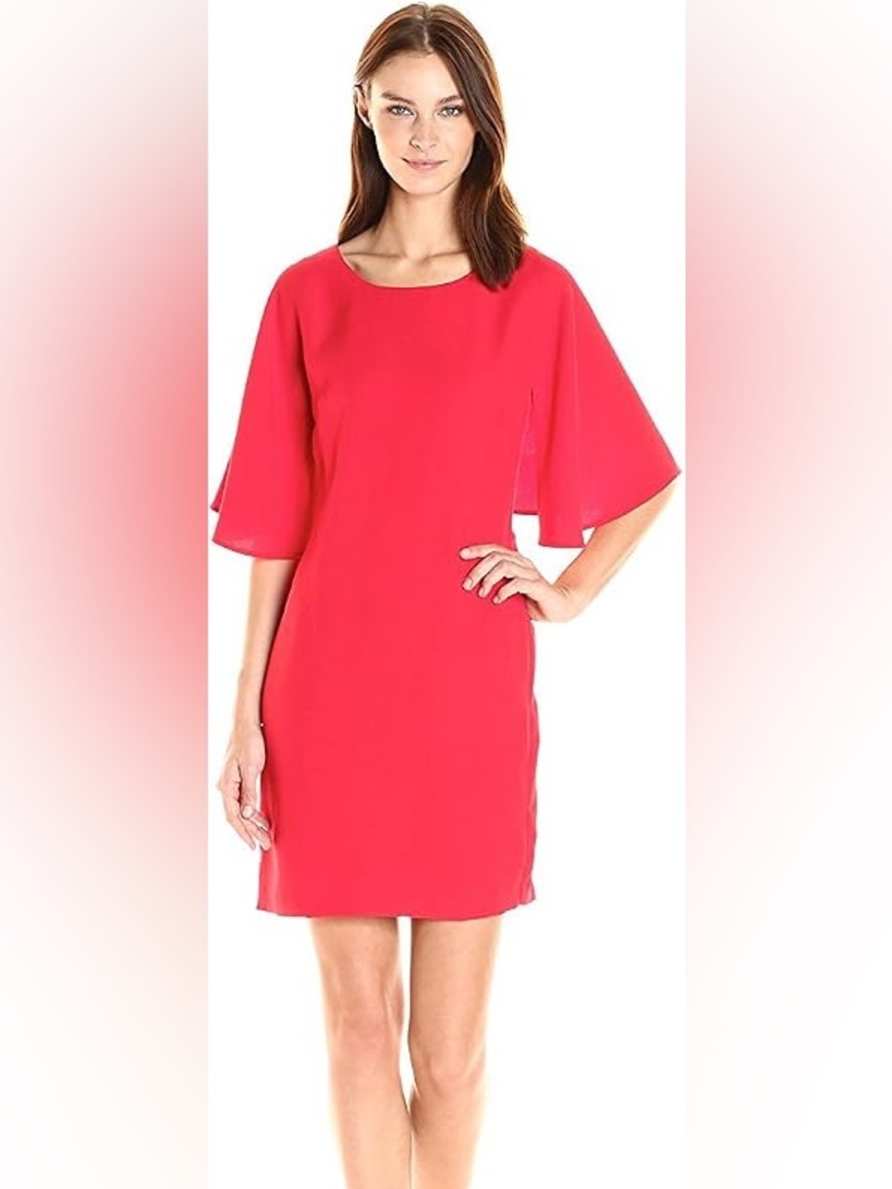Vince Camuto Scarlet Shift Mini Dress with Flutter Sleeves S